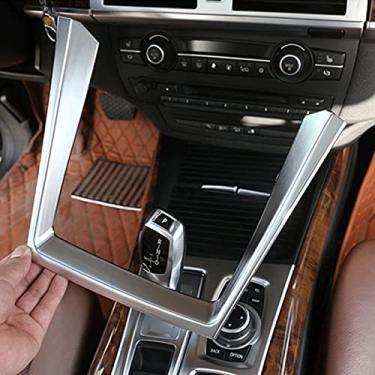 Imagem de JIERS Para BMW X5 E70 2008-2013, suporte de copo de controle central com moldura decorativa lateral, guarnição do suporte do copo de água do carro