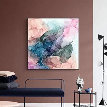 Imagem de TORALF Pôsteres abstratos e impressões de arte de parede Tela de pintura de cor nuvem quadros decorativos para decoração de quarto
