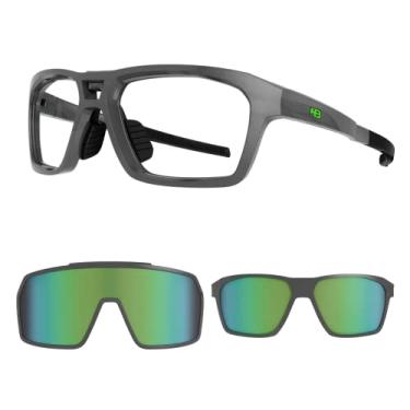 Imagem de Óculos Ciclismo HB Presto Graphene 3 em 1 - Green Chrome