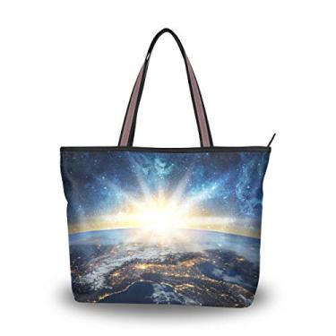 Imagem de Bolsa de ombro feminina My Daily com espaço galáxia Terra, Multi, Medium