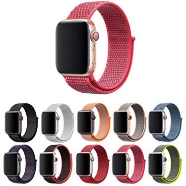 Imagem de Pulseira Nylon Loop compatível com Apple Watch 45mm 44mm 42mm - Marca LTIMPORTS (Pink)