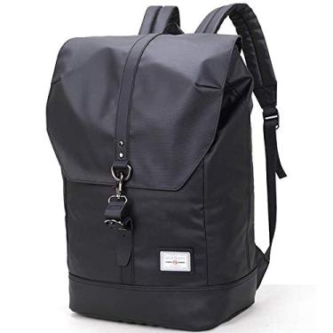 Imagem de Mochila de ombro masculino mochila de um ombro para computador mochila à prova d'água, escolha tecido especial, usável, à prova d'água, respirável, preta
