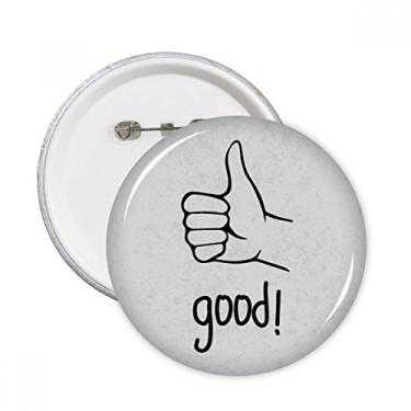 Imagem de Polegar preto personalizado gesto pinos redondos emblema botão decoração roupas 5 peças presente