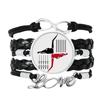 Imagem de OFFbb-USA Pulseira de corrente cromática de segmentação com aberração de flechas para presente de couro torcido