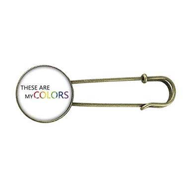Imagem de LGBT Bandeira de arco-íris Estas são minhas cores retrô broche de metal joia