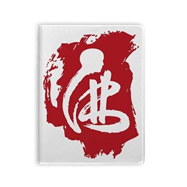 Imagem de Caderno de personagens vermelhos budista capa de goma Diário capa macia