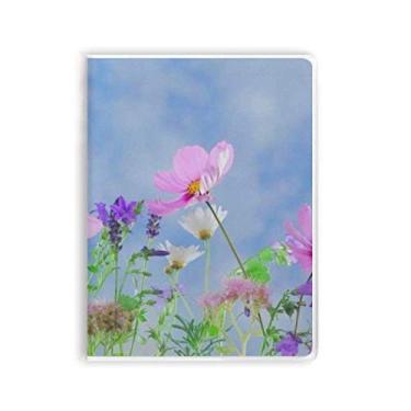 Imagem de Diário de capa macia com estampa de flores roxas e rosa