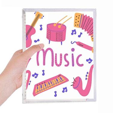 Imagem de Caderno de guitarra de trombone com estampa de instrumento musical, folhas soltas, diário recarregável, artigos de papelaria