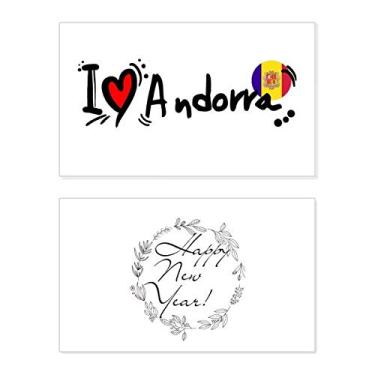 Imagem de I Love Andorra Bandeira de Palavra Amor Ilustração Coração Ano Novo Festival Cartão Bless Mensagem Presente