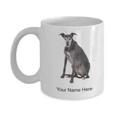 Imagem de Caneca de café personalizada de galgo velho para amantes de galgos idosos, ideias para meninos e meninas - Caneca de café de 325 ml