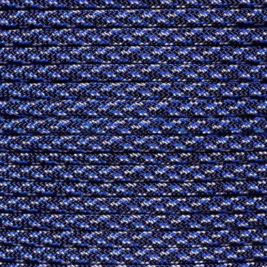 Imagem de Corda de paraquedas 550 tipo III 7 fios de 4 mm de diâmetro – 250 kg corda de sobrevivência de resistência à tração (30 metros, camuflagem preta e azul, enrolador)