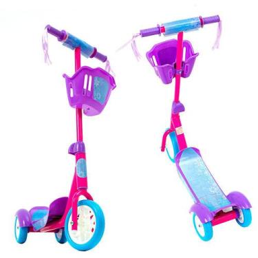 Imagem de Brinquedo Infantil Patinete De 3 Rodas Com Cestinho Rosa E R - Bbr Toy