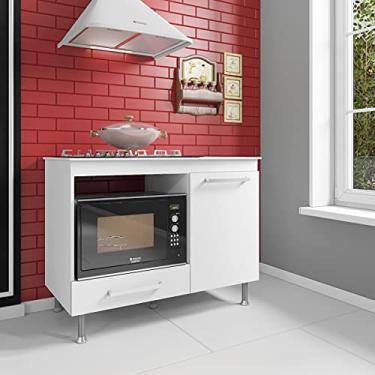 Imagem de Balcão Cooktop 105cm de Cozinha Branco/Grafite, Forno/Microondas