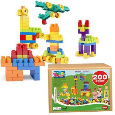 Brastoy Blocos De Montar Construção Brinquedo Educativo Infantil (128  Peças) : : Brinquedos e Jogos