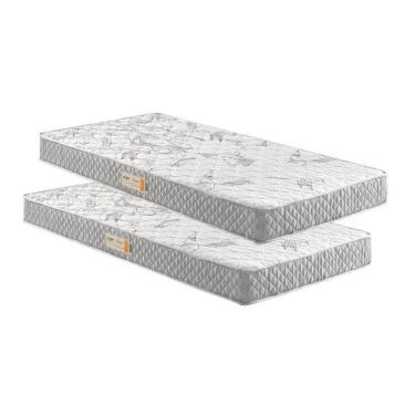 Imagem de Kit 2 Colchões Solteiro D23 Ecoline 78x188x14 Ecoflex Cinza