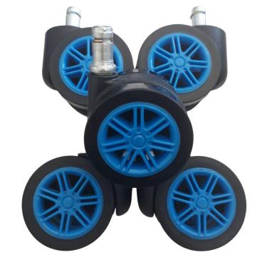 Imagem de Rodizio Para Cadeira Gamer Azul Roda De Poliuretano Kit S55
