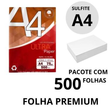 Imagem de Pacote De Folha Sulfite 500 Folhas A4 Branca 75Gm - A4 Sulfite