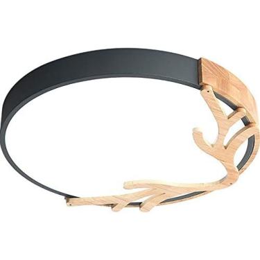 Imagem de Luminária De Teto De Montagem Embutida LED Moderna E Criativa Em Forma De Chifre Lâmpada De Teto Com Borda De Toras Nórdicas Redonda Iluminação De Teto Com Luz De Três Cores Ajustável Para Varanda