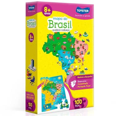 Imagem de Quebra Cabeca Mapa Do Brasil 100 Pecas Toyster