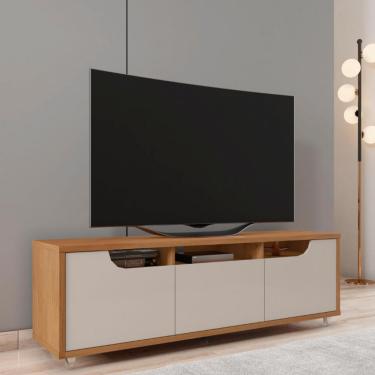 Imagem de Rack para TV Até 60 Polegadas 2 Portas 1 Gaveta Jersey Casa D - Cedro/Off White