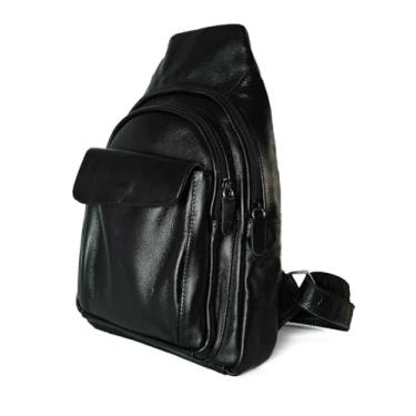 Imagem de Bolsa Transversal Masculina e Feminina Tiracolo Couro Bovino Legítimo Shoulder Bag 013