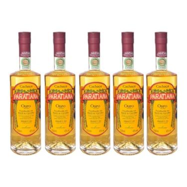 Imagem de Kit 5 Cachaças Ouro Paratiana 700 ml Artesanal Premium Premiada Paraty Destilada Presente Natal Drink Pinga Envelhecida Premium