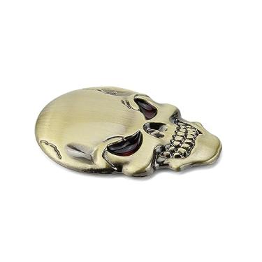 Imagem de Anneome adesivo de distintivo decalque de janela embelm do esqueleto do crânio do diabo 3d adesivos pasta de carro crânio de metal automotivo mala aplique Rótulo