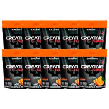 Imagem de Combo 10x Creatine Turbo Refil 300g - Caveira Preta/Black Skull (Laranja)