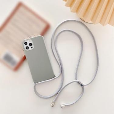 Imagem de Capa de telefone com alça de colar crossbody para Samsung Galaxy S6 S7 edge S8 S9 S10 Plus S10lite S10e Lite 5G Capa macia, cinza, para S10 Lite