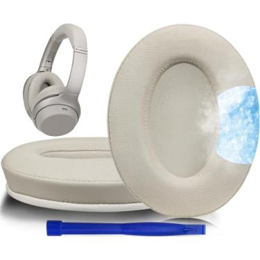 Imagem de SOULWIT Substituição de Almofadas com Gel Refrescante para Sony WH-1000XM3 (WH1000XM3) Auscultadores Over-Ear, Espuma de Isolamento de Ruído de Alta Densidade, Espessura Adicional-Ouro