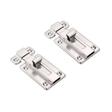 Imagem de Kit 2 Trincos Inox Porta Janela Armário Fecho Ferrolho