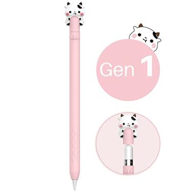 Imagem de Capa protetora NIUTRENDZ para Apple Pencil 2ª geração, fofa, de vaca, silicone, acessórios de revestimento - Rosa (Apple Pencil 1ª geração)