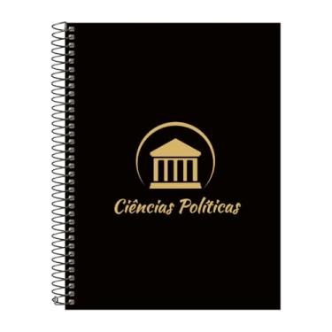 Imagem de Caderno Universitário Espiral 20 Matérias Profissões Ciências Políticas (Preto e Gold)