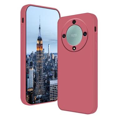 Imagem de Compatível com Honor Magic 5 Lite Capa de silicone líquido verde escuro, macio e suave ao toque Honor X9a, capa fina à prova de choque (camélia)