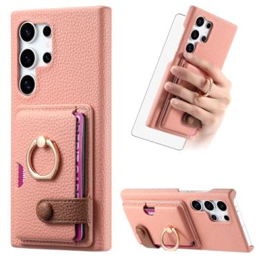 Imagem de Asuwish Capa de telefone para Samsung Galaxy S24 Ultra 5G Capa carteira com protetor de tela e anel fino suporte suporte para cartão de crédito acessórios de celular de couro S24Ultra 24S S 24 24Ultra