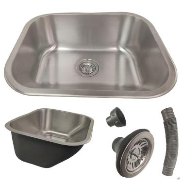 Imagem de Tanque Lavanderia Lavar Roupa 30L Aço Inox Balcao Pia Com Valvula Sifao Limpeza Lavabo Casa