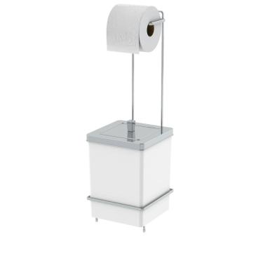 Imagem de Lixeira Quadrada 6,5 Litros E Suporte Para Papel Higiênico