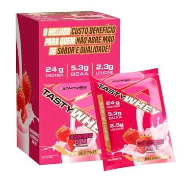 Imagem de Tasty Whey 3w Gourmet Pack com 12 Sachês de 34g Sabor Morango