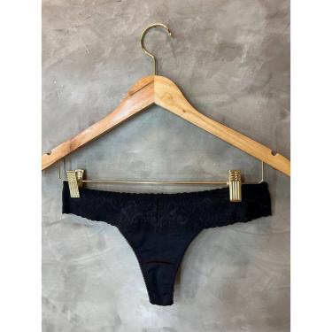 Imagem de Calcinha Fio dental básica em microfibra, com renda sexy e sensual, romantica e sexy Preta
