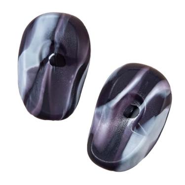 Imagem de harayaa 2 pçs silicone capa de ouvido protetor de tingimento de cabelo earmuffs macio à prova dwaterproof água orelha tintura de cabelo coloração capa de, preto