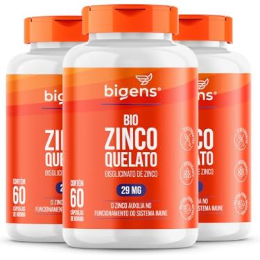 Imagem de Bio Zinco Quelato 29mg Quelado, Bigens, 60 cápsulas (Kit 3)