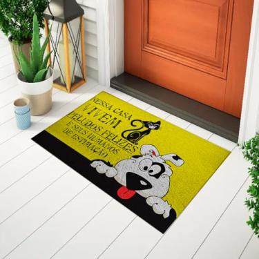 Imagem de Capacho Divertido Para Porta Tapete Criativo Com Frase - Peludos Felizes Ca390