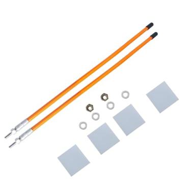 Imagem de SEASAIL Kit de guia de marcador de lâmina de arado de neve laranja de 61 cm sólido todo o fio de aço de alta visibilidade com junta de aço inoxidável para a maioria dos arados de neve, não é fácil de