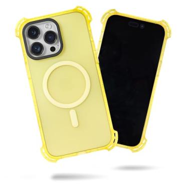 Imagem de SteepLab Capa Bubble Wrap para iPhone 15 Pro Max (tela de 6,7 polegadas, 2023) - A capa superprotetora com cantos de ar e compatível com MagSafe (adicionado amarelo)
