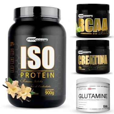Imagem de Combo Whey Iso Protein + Bcaa + Creatina + Glutamina (900g, Baunilha)