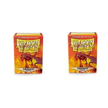 Imagem de 2 Packs Dragon Shield Matte Orange Standard Size 100 ct Card Sleeves Value Bundle!