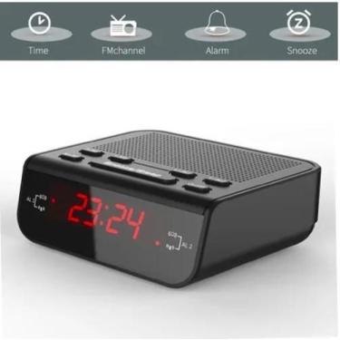 Imagem de Despertador Relógio Digital De Cabeceira: Visor Lcd - Rádio Relógio Le