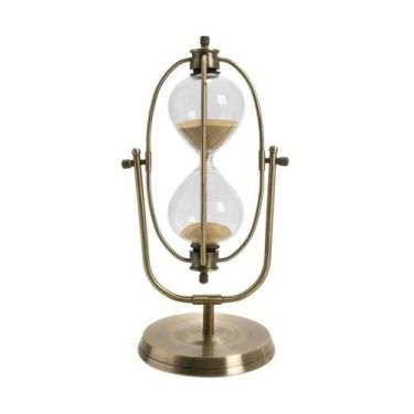 Imagem de Ampulheta Decorativa Folk Dourado 14x33cm - Home Style