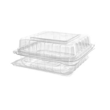 Imagem de G-655 Embalagem Quadrada 300ml. Tampa Articulada P/ Doces Bolos 240 Un