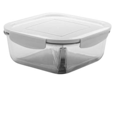 Imagem de Pote de Vidro com Tampa Hermetica e Divisoria Termo 1,36lt. 19x19x8cm 